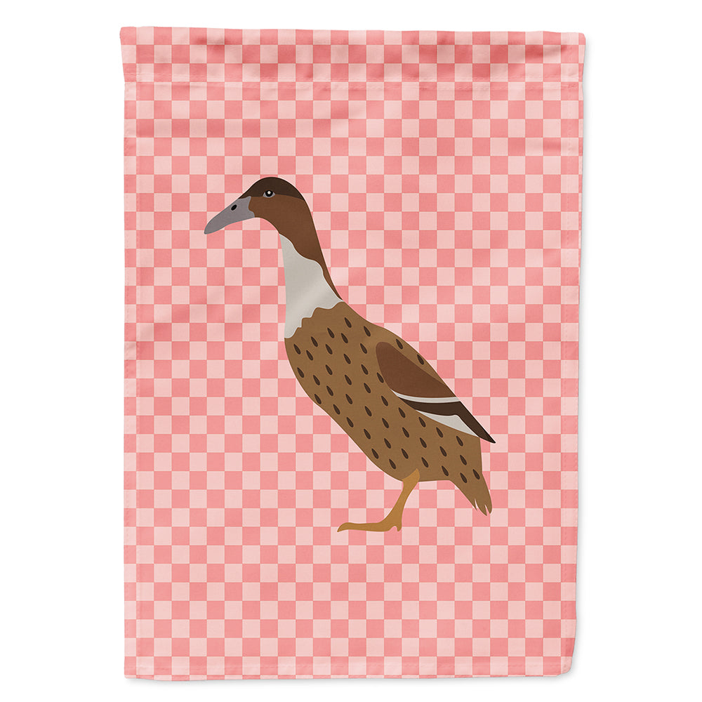 Dutch Hook Bill Duck Pink Check House Flag 28x40 Porch Sleeve Pole Decorative Outside Yard Banner Artwork Wall Hanging, Polyester
