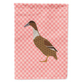 Dutch Hook Bill Duck Pink Check House Flag 28x40 Porch Sleeve Pole Decorative Outside Yard Banner Artwork Wall Hanging, Polyester