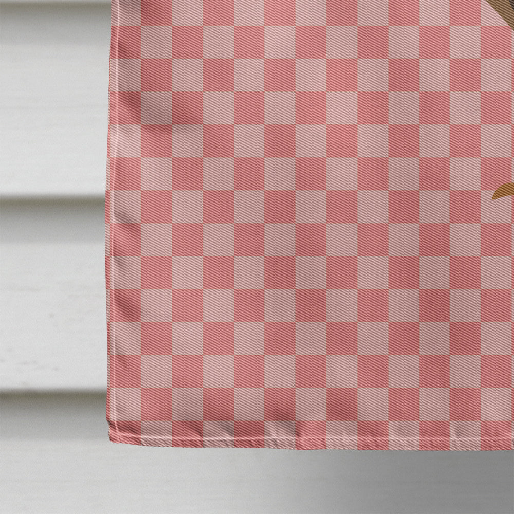 Dutch Hook Bill Duck Pink Check House Flag 28x40 Porch Sleeve Pole Decorative Outside Yard Banner Artwork Wall Hanging, Polyester
