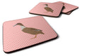 Dutch Hook Bill Duck Pink Check Foam Coasters Set of 4 Cup Coasters for Indoor Outdoor, Tabletop Protection, Anti Slip, Mouse pad Material