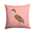 Dutch Hook Bill Duck Pink Check Decorative Throw Pillow 14x14 Indoor Outdoor Accent Cushion, Fabric Cover with Insert for Sofa, Bed, Porch & Living Room