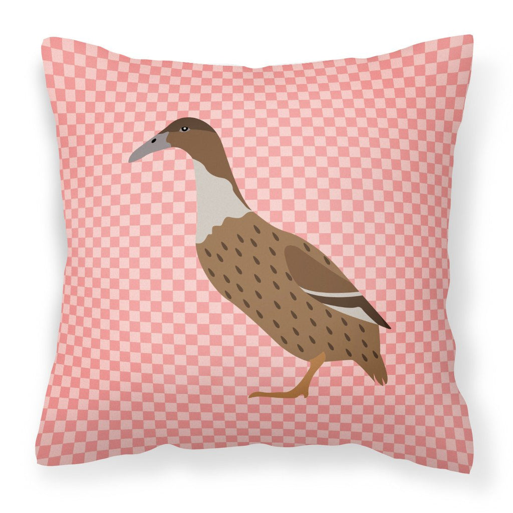 Dutch Hook Bill Duck Pink Check Decorative Throw Pillow 18x18 Indoor Outdoor Accent Cushion, Fabric Cover with Insert for Sofa, Bed, Porch & Living Room
