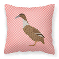 Dutch Hook Bill Duck Pink Check Decorative Throw Pillow 18x18 Indoor Outdoor Accent Cushion, Fabric Cover with Insert for Sofa, Bed, Porch & Living Room