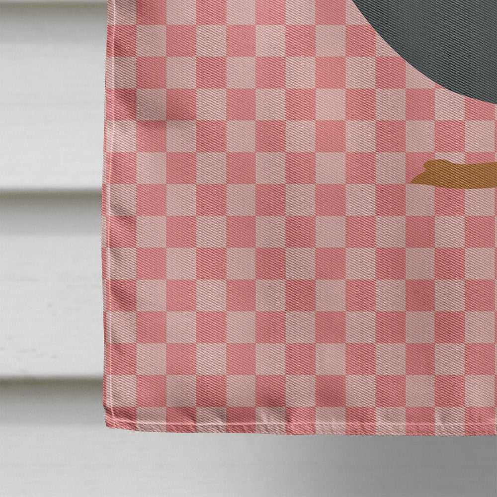 Blue Swedish Duck Pink Check House Flag 28x40 Porch Sleeve Pole Decorative Outside Yard Banner Artwork Wall Hanging, Polyester