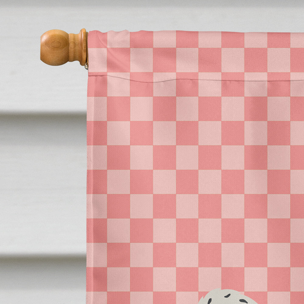 Muscovy Duck Pink Check House Flag 28x40 Porch Sleeve Pole Decorative Outside Yard Banner Artwork Wall Hanging, Polyester