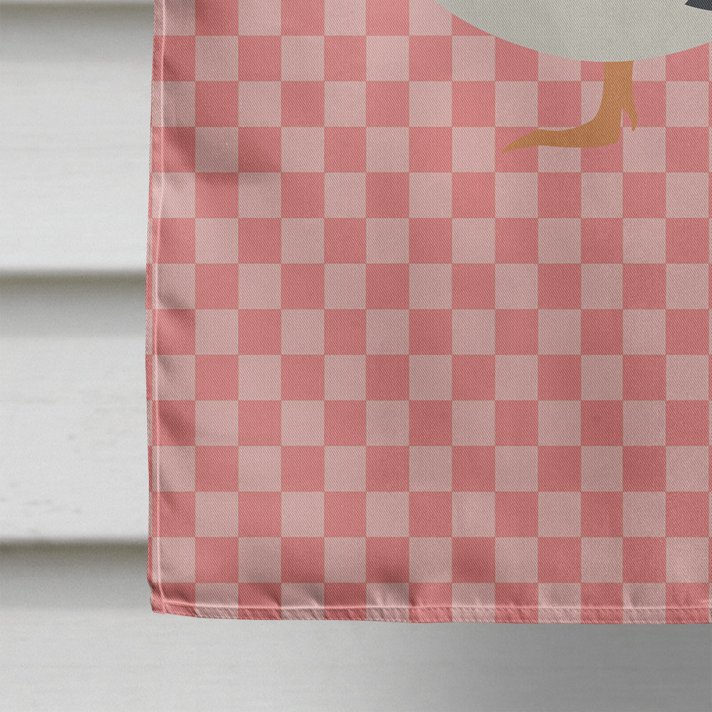 Muscovy Duck Pink Check House Flag 28x40 Porch Sleeve Pole Decorative Outside Yard Banner Artwork Wall Hanging, Polyester