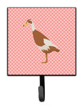 Indian Runner Duck Pink Check Leash or Key Holder Wall Hooks, Key Hooks Holder, Coat Rack Wall Mount, Coat Hooks, Hooks for Hanging Keys, Towels, Aprons, Leashes