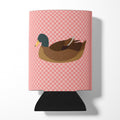 Khaki Campbell Duck Pink Check Can or Bottle Hugger Cooler Sleeve for Standard 12 oz Cans, Insulated Foam Beer & Soda Can Hugger Reusable