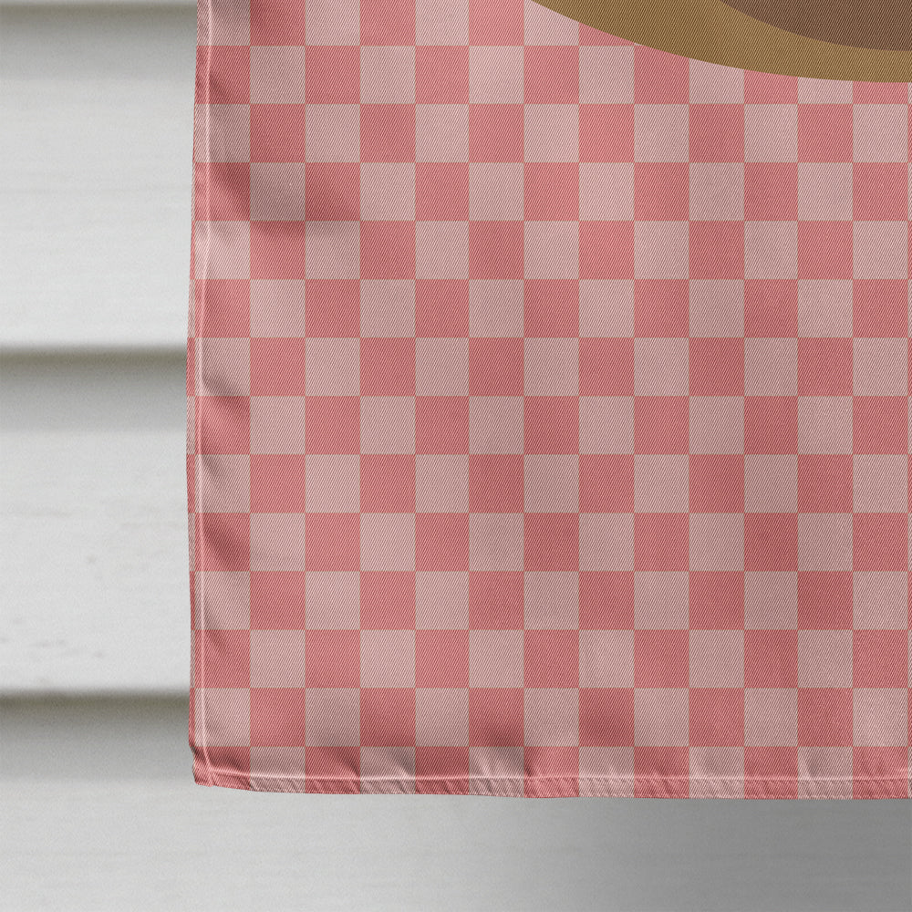 Khaki Campbell Duck Pink Check House Flag 28x40 Porch Sleeve Pole Decorative Outside Yard Banner Artwork Wall Hanging, Polyester