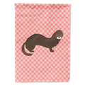Russian or European Mink Pink Check House Flag 28x40 Porch Sleeve Pole Decorative Outside Yard Banner Artwork Wall Hanging, Polyester