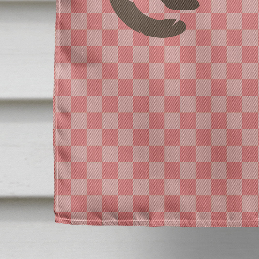Russian or European Mink Pink Check House Flag 28x40 Porch Sleeve Pole Decorative Outside Yard Banner Artwork Wall Hanging, Polyester