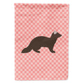 Sable Marten Pink Check House Flag 28x40 Porch Sleeve Pole Decorative Outside Yard Banner Artwork Wall Hanging, Polyester