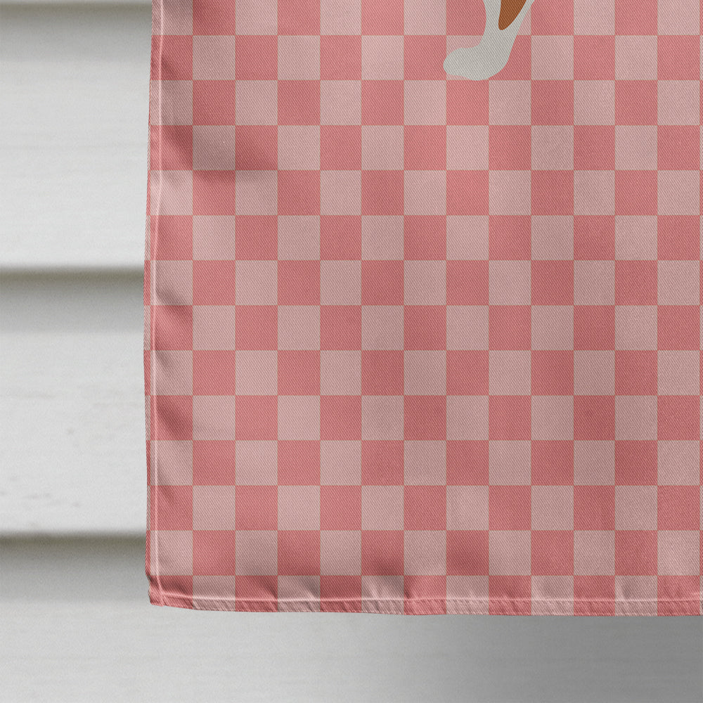 Weasel Pink Check House Flag 28x40 Porch Sleeve Pole Decorative Outside Yard Banner Artwork Wall Hanging, Polyester
