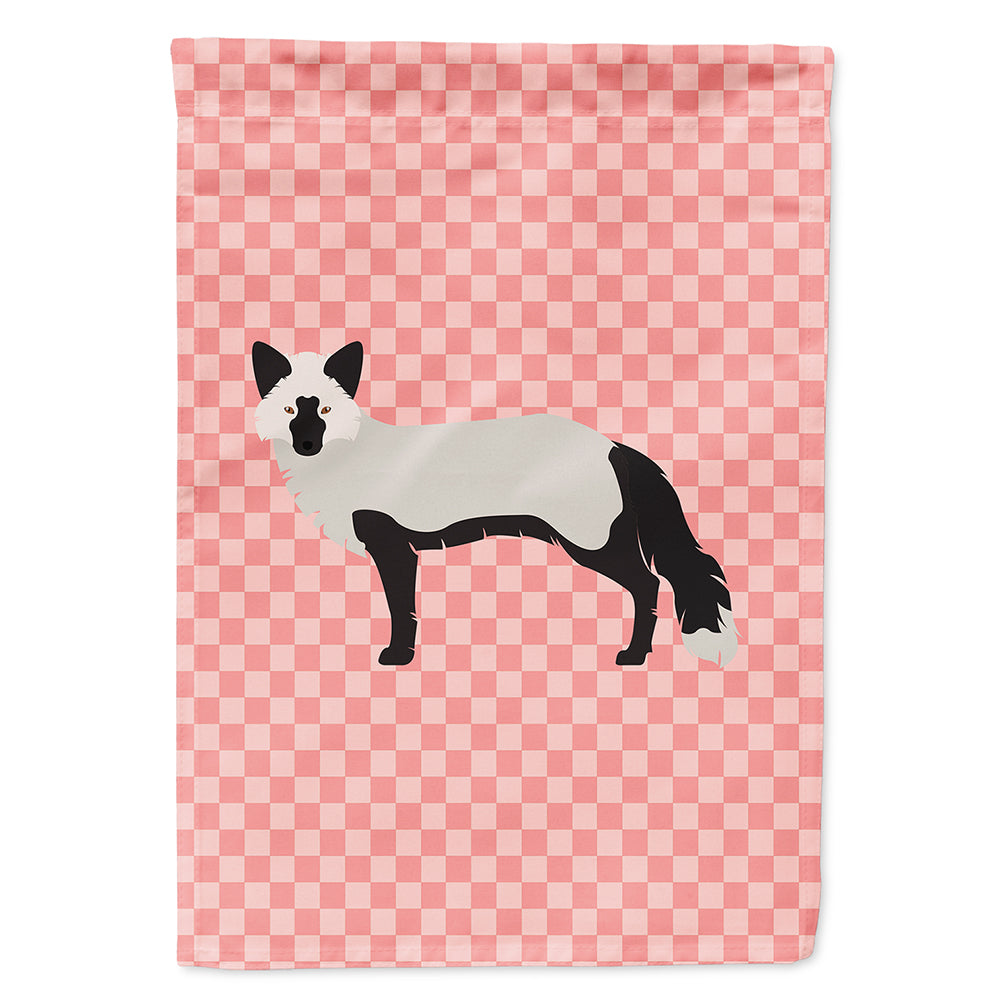 Silver Fox Pink Check House Flag 28x40 Porch Sleeve Pole Decorative Outside Yard Banner Artwork Wall Hanging, Polyester