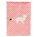 Stoat Short-tailed Weasel Pink Check House Flag 28x40 Porch Sleeve Pole Decorative Outside Yard Banner Artwork Wall Hanging, Polyester