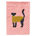 Yellow-Throated Marten Pink Check House Flag 28x40 Porch Sleeve Pole Decorative Outside Yard Banner Artwork Wall Hanging, Polyester