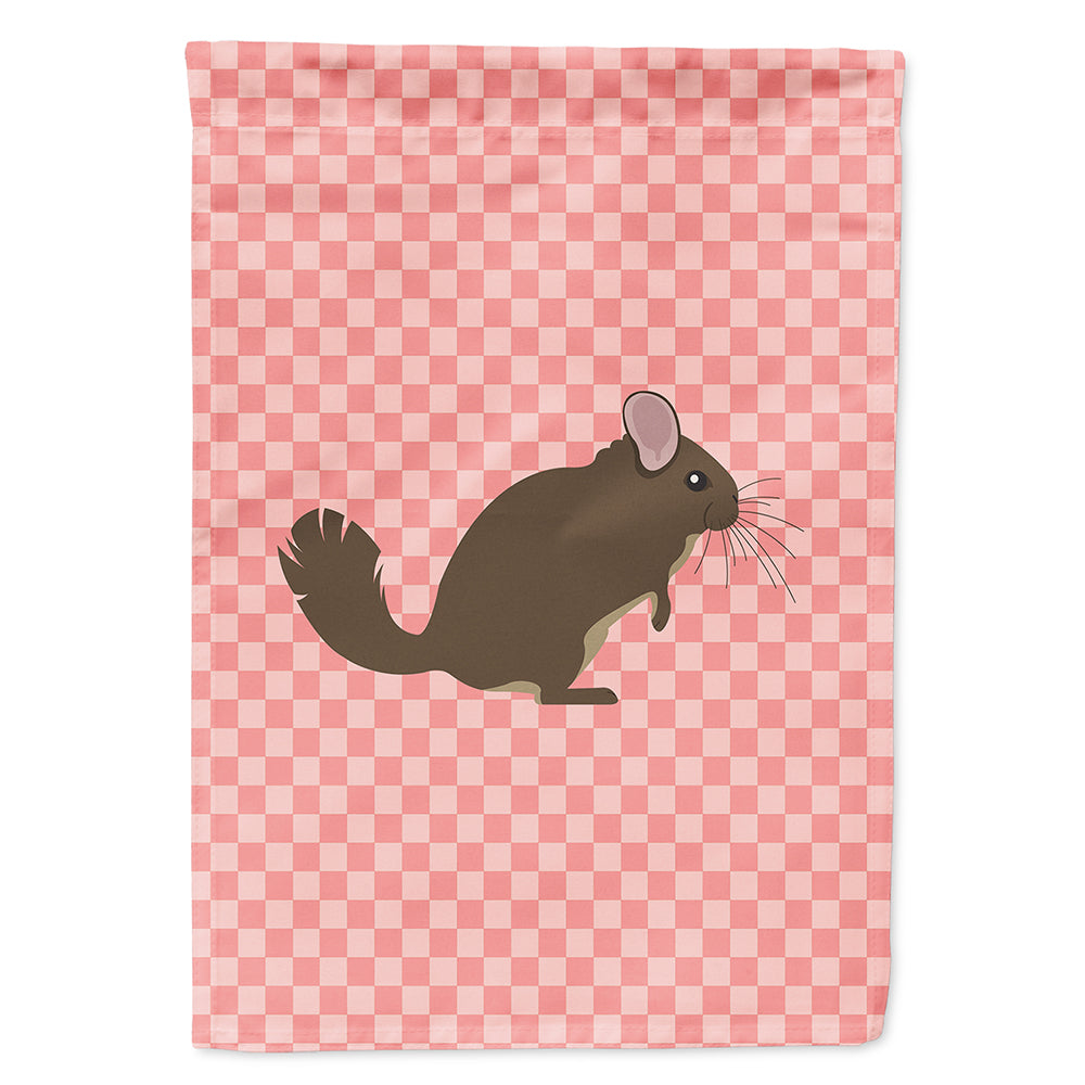Chinchilla Pink Check House Flag 28x40 Porch Sleeve Pole Decorative Outside Yard Banner Artwork Wall Hanging, Polyester