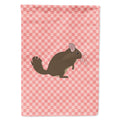 Chinchilla Pink Check House Flag 28x40 Porch Sleeve Pole Decorative Outside Yard Banner Artwork Wall Hanging, Polyester