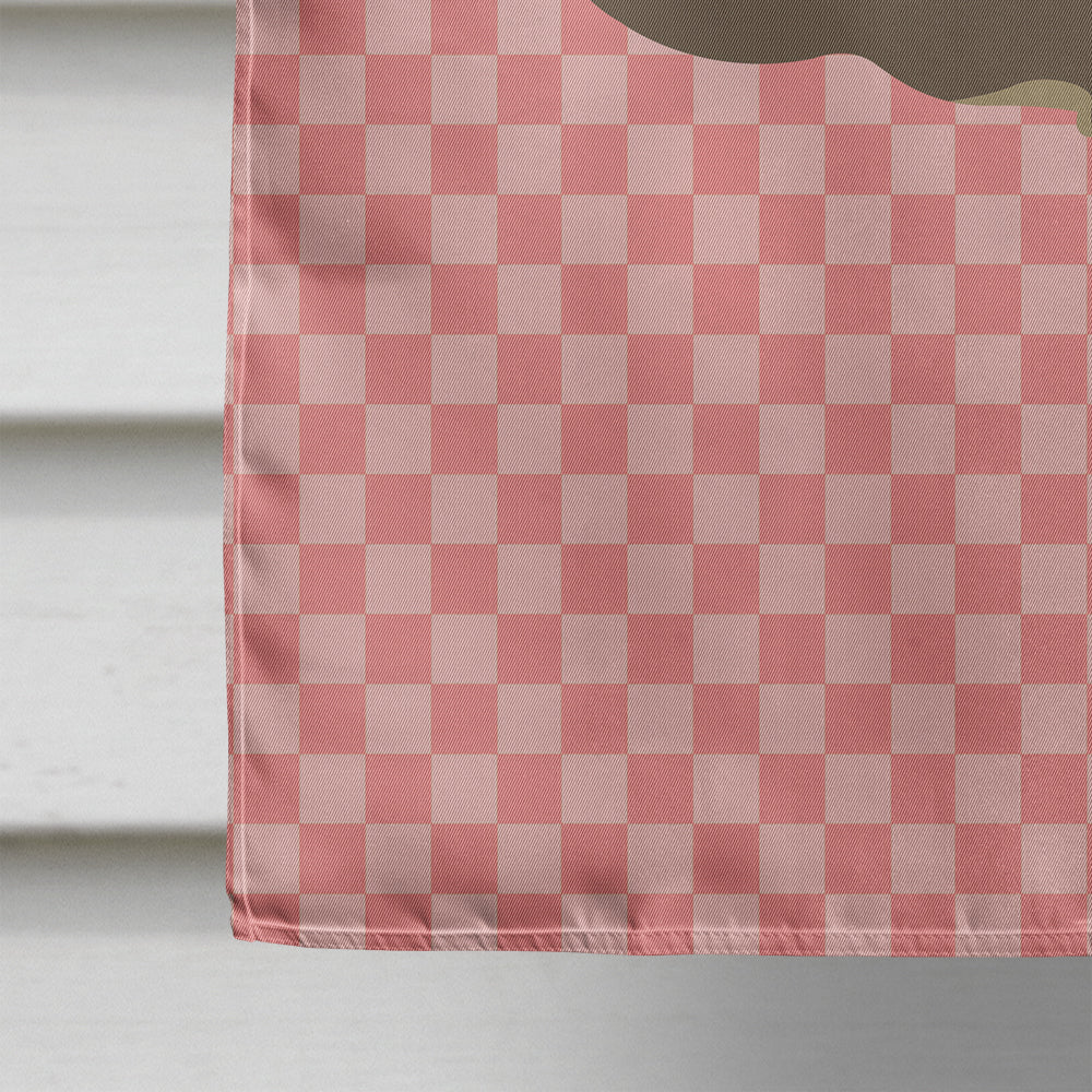 Chinchilla Pink Check House Flag 28x40 Porch Sleeve Pole Decorative Outside Yard Banner Artwork Wall Hanging, Polyester