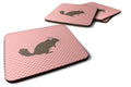 Chinchilla Pink Check Foam Coasters Set of 4 Cup Coasters for Indoor Outdoor, Tabletop Protection, Anti Slip, Mouse pad Material