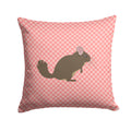 Chinchilla Pink Check Decorative Throw Pillow 14x14 Indoor Outdoor Accent Cushion, Fabric Cover with Insert for Sofa, Bed, Porch & Living Room