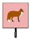Red Fox Pink Check Leash or Key Holder Wall Hooks, Key Hooks Holder, Coat Rack Wall Mount, Coat Hooks, Hooks for Hanging Keys, Towels, Aprons, Leashes