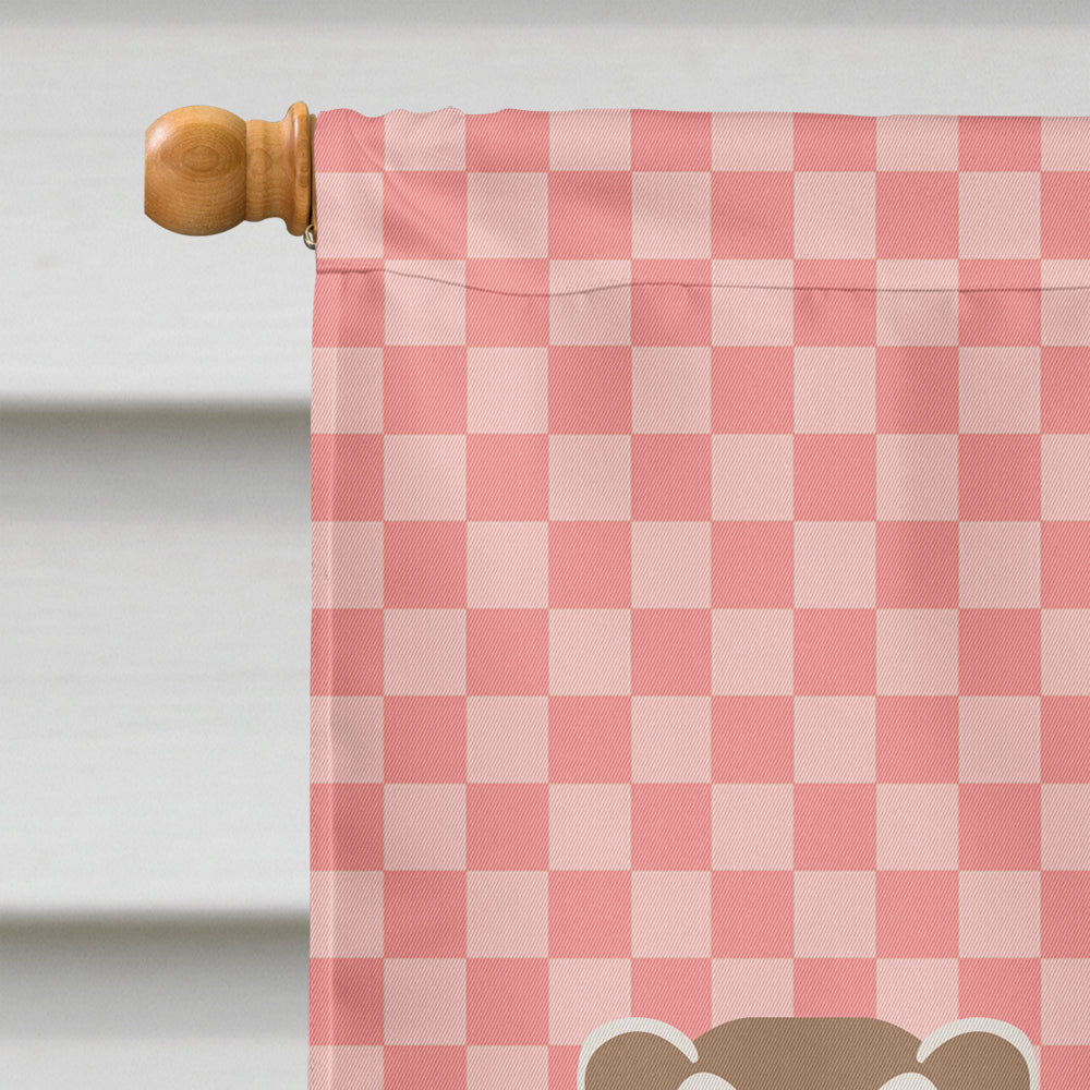 Ferret Pink Check House Flag 28x40 Porch Sleeve Pole Decorative Outside Yard Banner Artwork Wall Hanging, Polyester