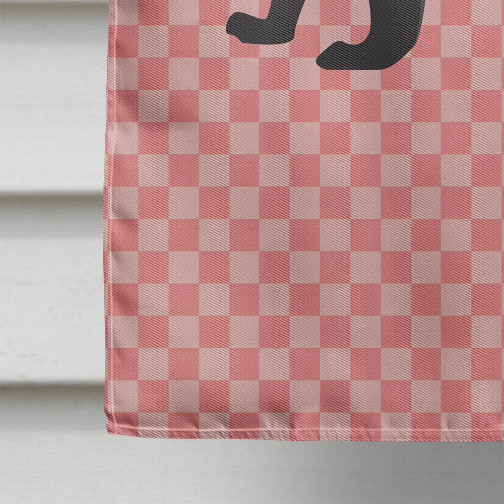 Ferret Pink Check House Flag 28x40 Porch Sleeve Pole Decorative Outside Yard Banner Artwork Wall Hanging, Polyester
