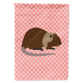 Coypu Nutria River Rat Pink Check House Flag 28x40 Porch Sleeve Pole Decorative Outside Yard Banner Artwork Wall Hanging, Polyester