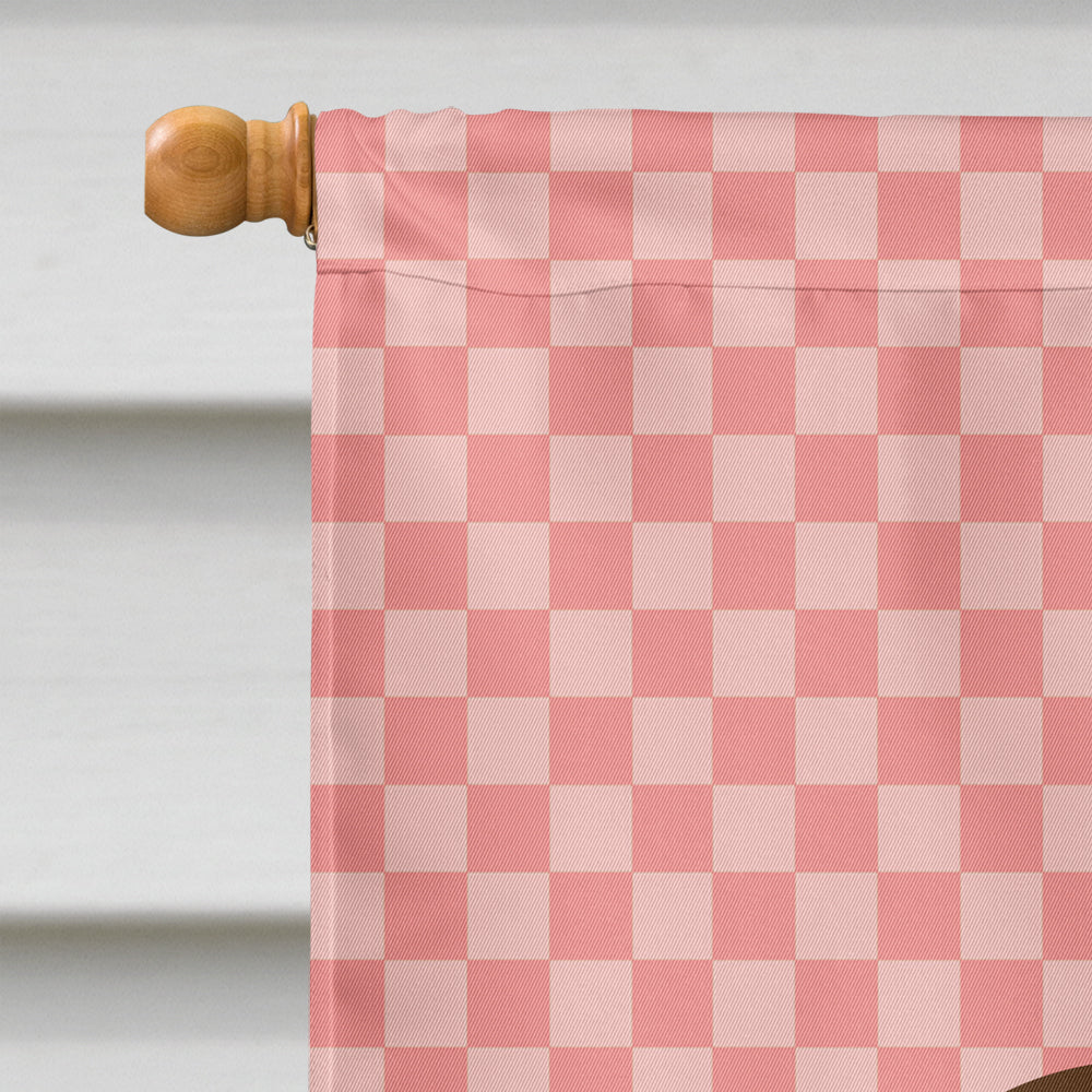 Coypu Nutria River Rat Pink Check House Flag 28x40 Porch Sleeve Pole Decorative Outside Yard Banner Artwork Wall Hanging, Polyester