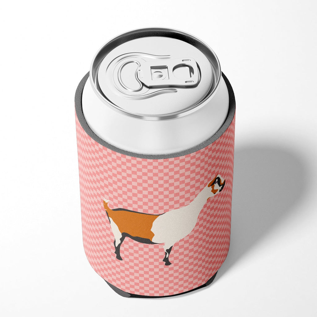 Alpine Goat Pink Check Can or Bottle Hugger Cooler Sleeve for Standard 12 oz Cans, Insulated Foam Beer & Soda Can Hugger Reusable