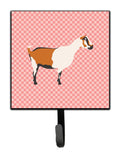 Alpine Goat Pink Check Leash or Key Holder Wall Hooks, Key Hooks Holder, Coat Rack Wall Mount, Coat Hooks, Hooks for Hanging Keys, Towels, Aprons, Leashes