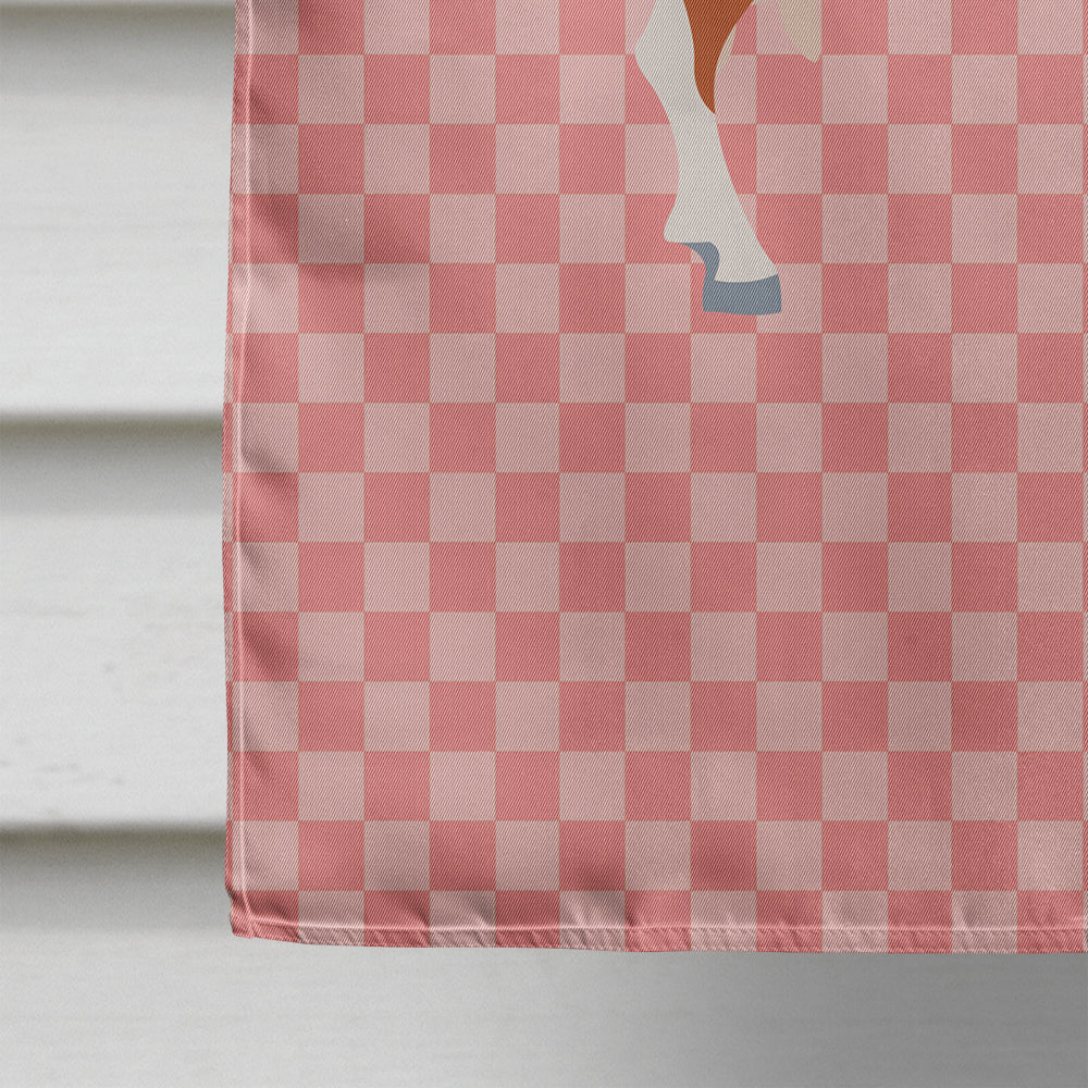 Toggenburger Goat Pink Check House Flag 28x40 Porch Sleeve Pole Decorative Outside Yard Banner Artwork Wall Hanging, Polyester