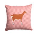 Toggenburger Goat Pink Check Decorative Throw Pillow 14x14 Indoor Outdoor Accent Cushion, Fabric Cover with Insert for Sofa, Bed, Porch & Living Room