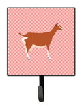 Toggenburger Goat Pink Check Leash or Key Holder Wall Hooks, Key Hooks Holder, Coat Rack Wall Mount, Coat Hooks, Hooks for Hanging Keys, Towels, Aprons, Leashes