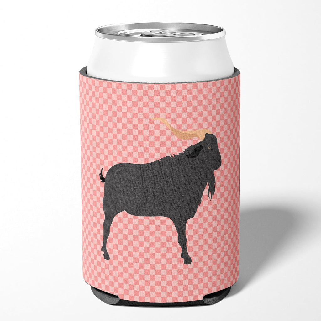 Verata Goat Pink Check Can or Bottle Hugger Cooler Sleeve for Standard 12 oz Cans, Insulated Foam Beer & Soda Can Hugger Reusable