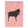 Verata Goat Pink Check House Flag 28x40 Porch Sleeve Pole Decorative Outside Yard Banner Artwork Wall Hanging, Polyester
