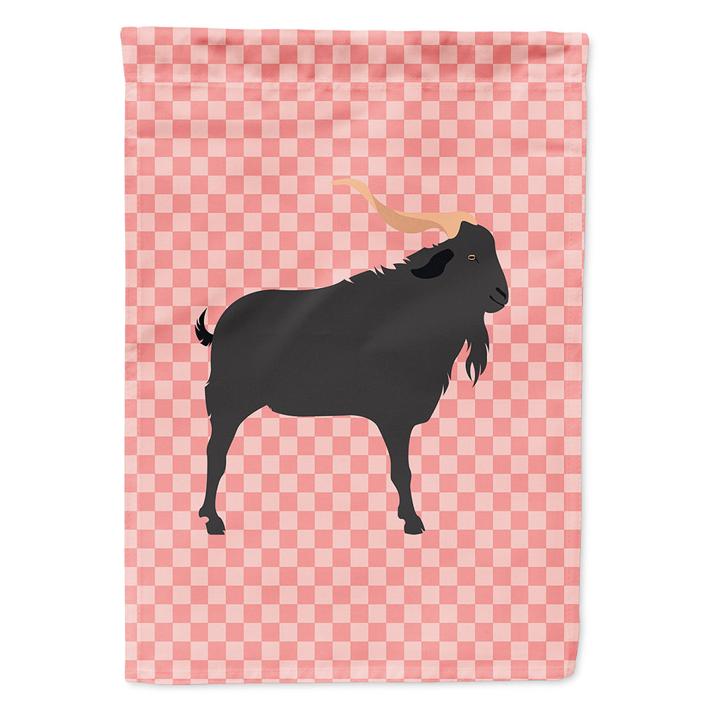 Verata Goat Pink Check House Flag 28x40 Porch Sleeve Pole Decorative Outside Yard Banner Artwork Wall Hanging, Polyester