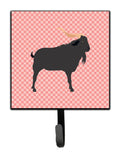 Verata Goat Pink Check Leash or Key Holder Wall Hooks, Key Hooks Holder, Coat Rack Wall Mount, Coat Hooks, Hooks for Hanging Keys, Towels, Aprons, Leashes