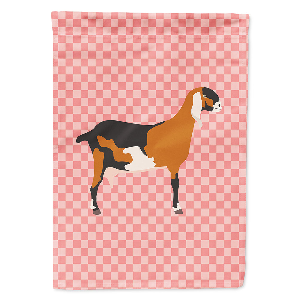 Anglo-nubian Nubian Goat Pink Check House Flag 28x40 Porch Sleeve Pole Decorative Outside Yard Banner Artwork Wall Hanging, Polyester
