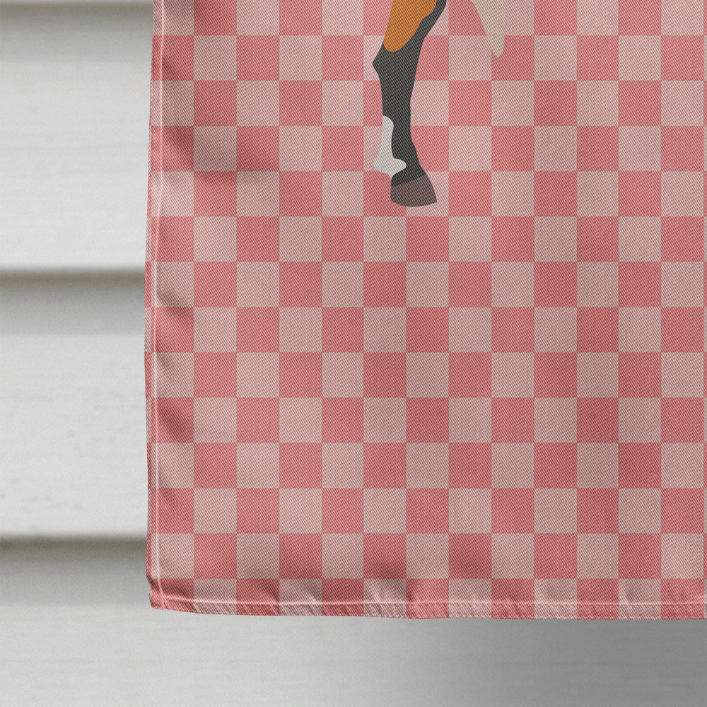 Anglo-nubian Nubian Goat Pink Check House Flag 28x40 Porch Sleeve Pole Decorative Outside Yard Banner Artwork Wall Hanging, Polyester