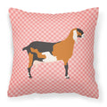 Anglo-nubian Nubian Goat Pink Check Decorative Throw Pillow 18x18 Indoor Outdoor Accent Cushion, Fabric Cover with Insert for Sofa, Bed, Porch & Living Room