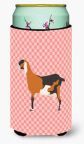 Anglo-nubian Nubian Goat Pink Check Tall Boy Hugger Can Cooler Sleeve Machine Washable Drink Collapsible Insulator Beverage Insulated Holder