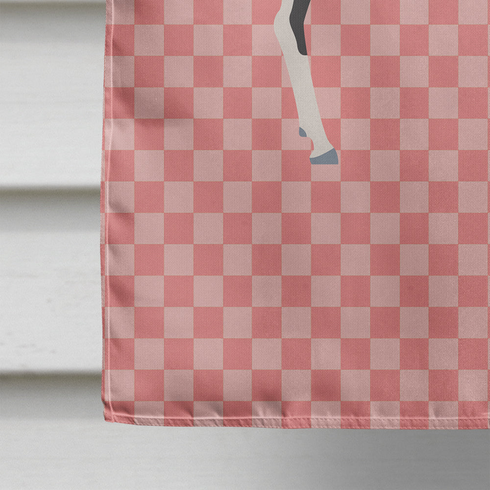 Black Bengal Goat Pink Check House Flag 28x40 Porch Sleeve Pole Decorative Outside Yard Banner Artwork Wall Hanging, Polyester