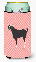 Black Bengal Goat Pink Check Tall Boy Hugger Can Cooler Sleeve Machine Washable Drink Collapsible Insulator Beverage Insulated Holder