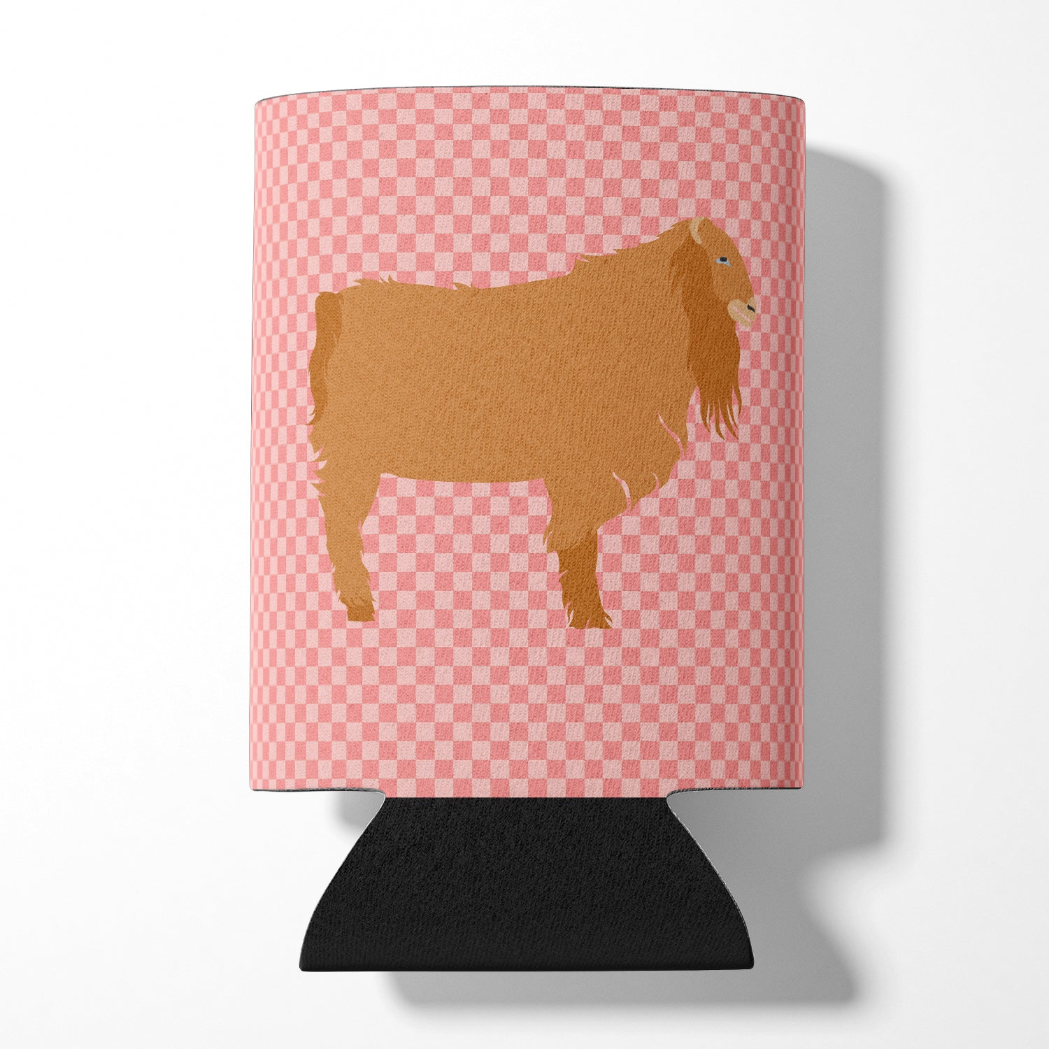 American Lamancha Goat Pink Check Can or Bottle Hugger Cooler Sleeve for Standard 12 oz Cans, Insulated Foam Beer & Soda Can Hugger Reusable