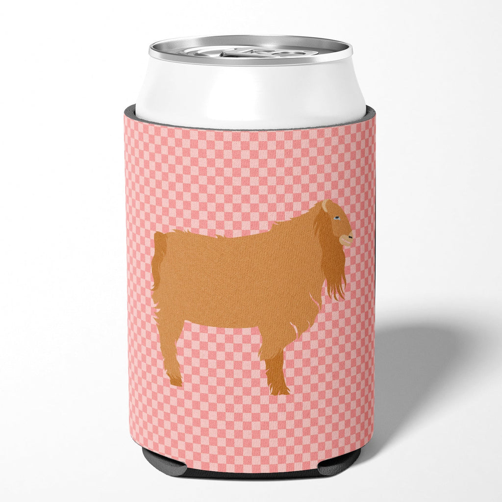 American Lamancha Goat Pink Check Can or Bottle Hugger Cooler Sleeve for Standard 12 oz Cans, Insulated Foam Beer & Soda Can Hugger Reusable