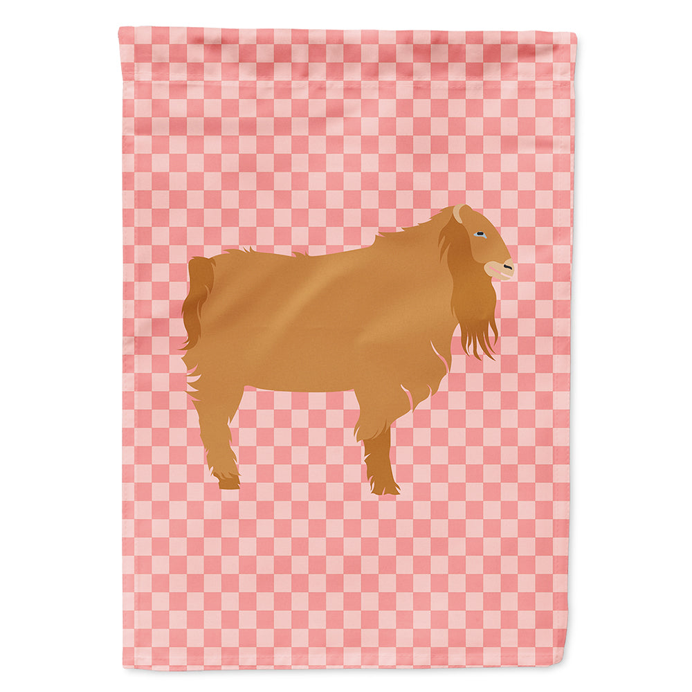 American Lamancha Goat Pink Check House Flag 28x40 Porch Sleeve Pole Decorative Outside Yard Banner Artwork Wall Hanging, Polyester
