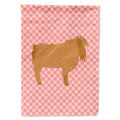 American Lamancha Goat Pink Check House Flag 28x40 Porch Sleeve Pole Decorative Outside Yard Banner Artwork Wall Hanging, Polyester