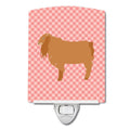 American Lamancha Goat Pink Check Ceramic Night Light Compact, UL-Certified, Ideal for Bedroom, Bathroom, Nursery, Hallway, Kitchen, 6x4x3, Multicolor